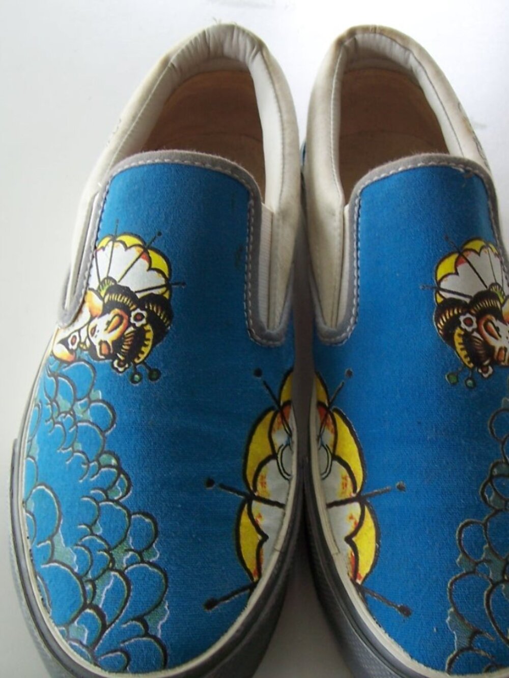 Ed Hardy Japanese Design Early 2000 Slide on Shoe Women's Size 7 Low Top Sneaker